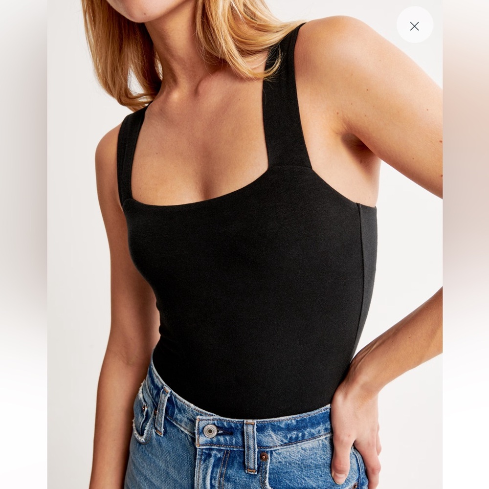 Abercrombie Double-Layered Seamless Fabric Squareneck Bodysuit